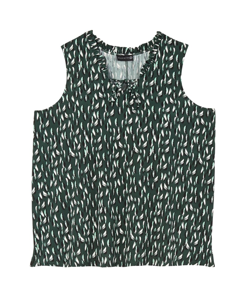 Front of plus size Kay Sleeveless Ruffle Neck Top by Ryan Wythe | Dia&Co | dia_product_style_image_id:136201